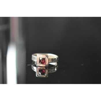 925 Sterling Silver Almandine Ring Size 6.5