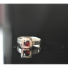 925 Sterling Silver Almandine Ring Size 6.5