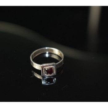 925 Sterling Silver Almandine Ring Size 6.5