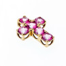 925 Sterling Silver Gold Plated Pink Topaz Cross Pendant
