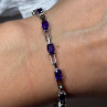 925 Sterling Silver Amethyst Bracelet Length 7 Inch