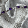 925 Sterling Silver Amethyst Bracelet Length 7 Inch