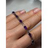 925 Sterling Silver Amethyst Bracelet Length 7 Inch