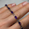 925 Sterling Silver Amethyst Bracelet Length 7 Inch