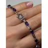 925 Sterling Silver Amethyst Bracelet Length 7 Inch