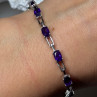 925 Sterling Silver Amethyst Bracelet Length 7 Inch