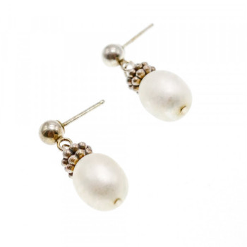 925 Sterling Silver Pearls Stud Earrings
