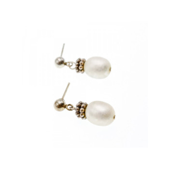 925 Sterling Silver Pearls Stud Earrings
