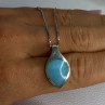 925 Sterling Silver Larimar Necklace Length 18 Inch