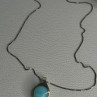925 Sterling Silver Larimar Necklace Length 18 Inch