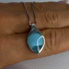 925 Sterling Silver Larimar Necklace Length 18 Inch