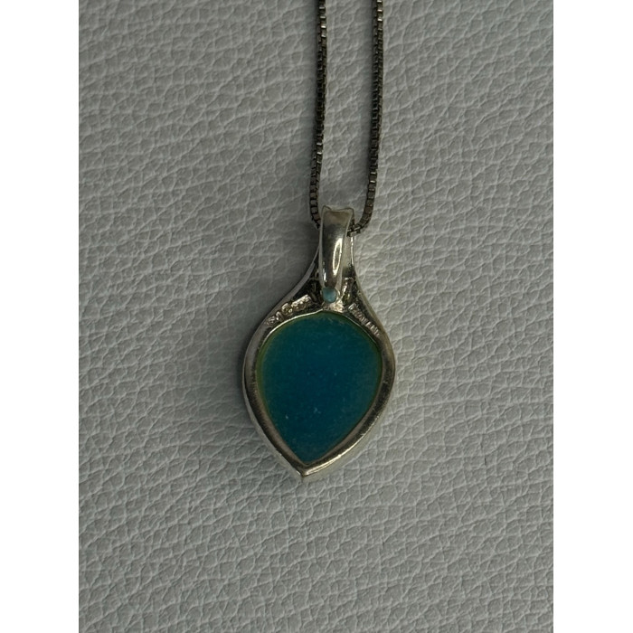 925 Sterling Silver Larimar Necklace Length 18 Inch