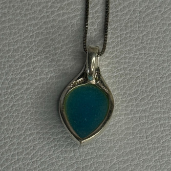 925 Sterling Silver Larimar Necklace Length 18 Inch