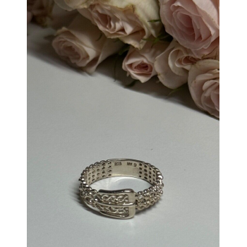 925 Sterling Silver Belt Ring Size 8
