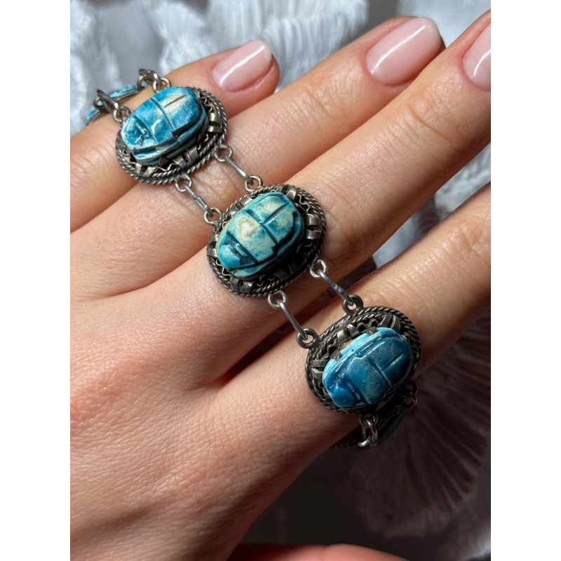 Vintage 925 Sterling Silver Turquoise Bracelet Length 7 Inch