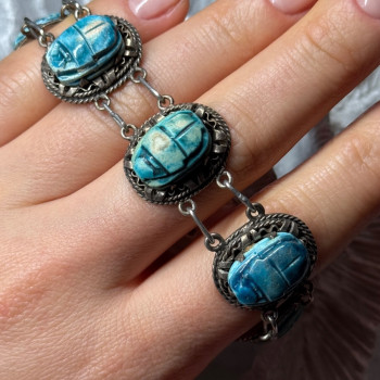 Vintage 925 Sterling Silver Turquoise Bracelet Length 7 Inch