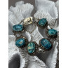 Vintage 925 Sterling Silver Turquoise Bracelet Length 7 Inch