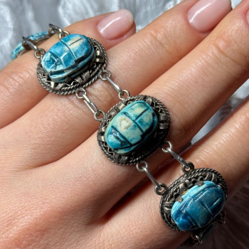 Vintage 925 Sterling Silver Turquoise Bracelet Length 7 Inch