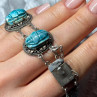 Vintage 925 Sterling Silver Turquoise Bracelet Length 7 Inch