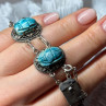 Vintage 925 Sterling Silver Turquoise Bracelet Length 7 Inch