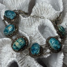 Vintage 925 Sterling Silver Turquoise Bracelet Length 7 Inch