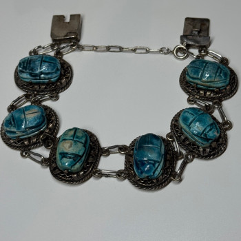 Vintage 925 Sterling Silver Turquoise Bracelet Length 7 Inch