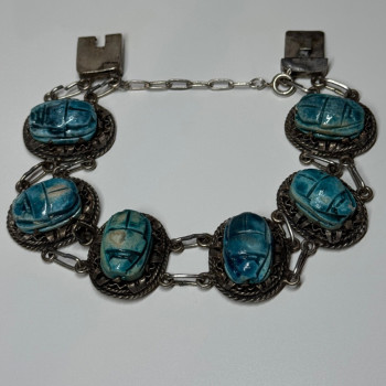 Vintage 925 Sterling Silver Turquoise Bracelet Length 7 Inch