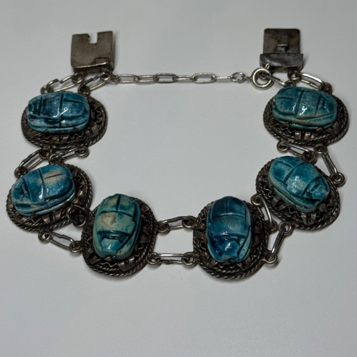 Vintage 925 Sterling Silver Turquoise Bracelet Length 7 Inch
