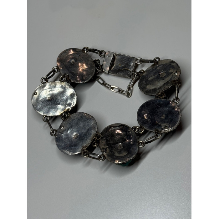Vintage 925 Sterling Silver Turquoise Bracelet Length 7 Inch