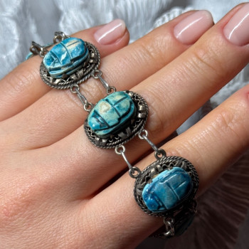 Vintage 925 Sterling Silver Turquoise Bracelet Length 7 Inch