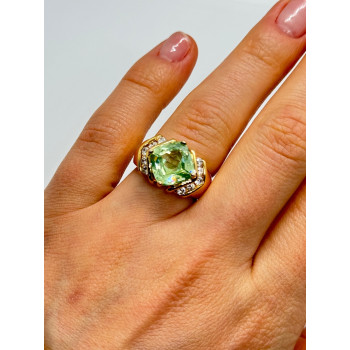 925 Sterling Silver Gold Plated CZ Ring Size 6