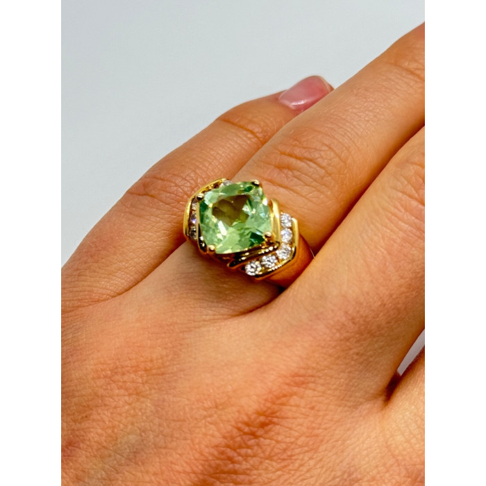 925 Sterling Silver Gold Plated CZ Ring Size 6