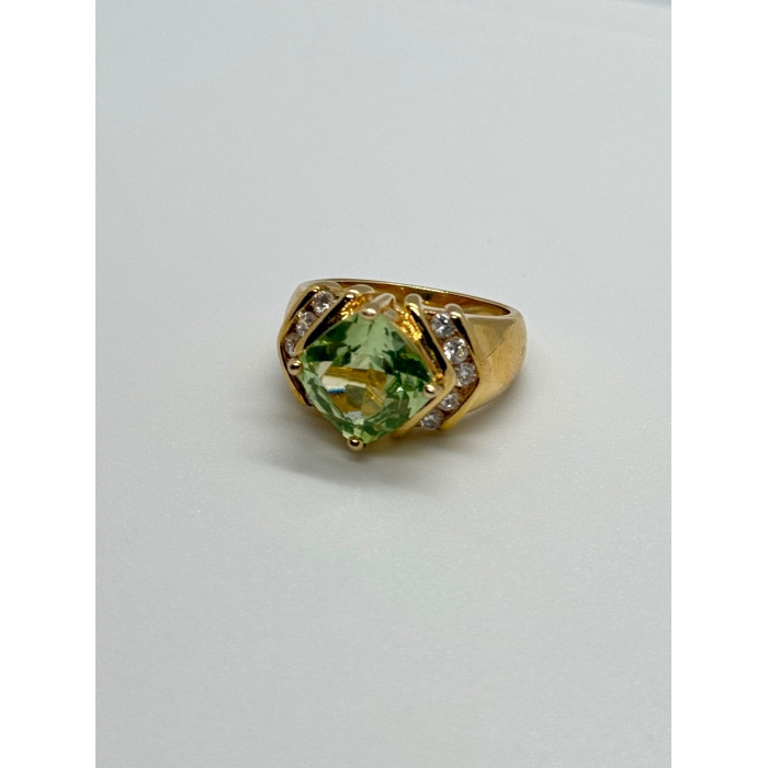 925 Sterling Silver Gold Plated CZ Ring Size 6