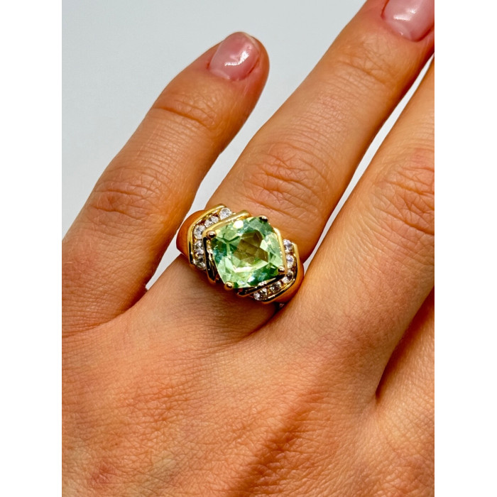 925 Sterling Silver Gold Plated CZ Ring Size 6