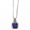 925 Sterling Silver Sapphire & Diamond Chain With Pendant