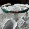 Vintage 925 Sterling Silver Malachite Bracelet