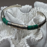 Vintage 925 Sterling Silver Malachite Bracelet