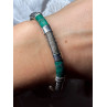 Vintage 925 Sterling Silver Malachite Bracelet