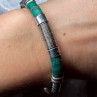 Vintage 925 Sterling Silver Malachite Bracelet