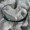 Vintage 925 Sterling Silver Malachite Bracelet