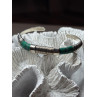 Vintage 925 Sterling Silver Malachite Bracelet