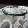 Vintage 925 Sterling Silver Malachite Bracelet