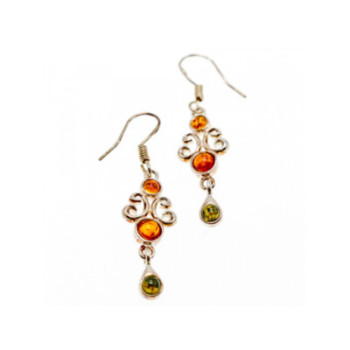 925 Sterling Silver Amber Earrings
