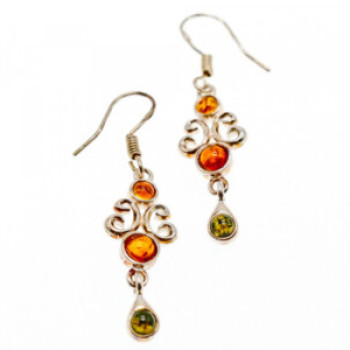 925 Sterling Silver Amber Earrings