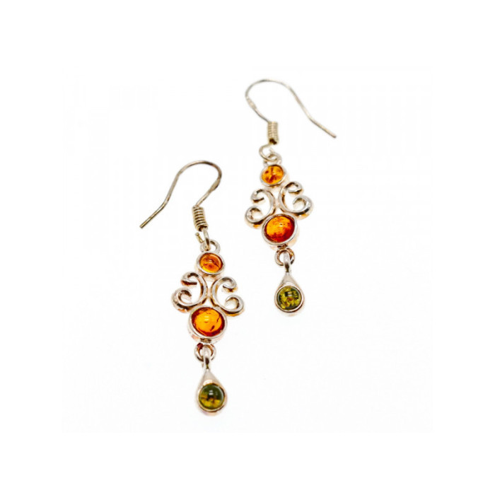 925 Sterling Silver Amber Earrings