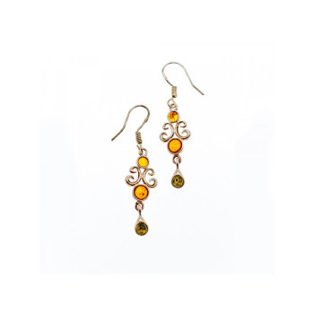 925 Sterling Silver Amber Earrings