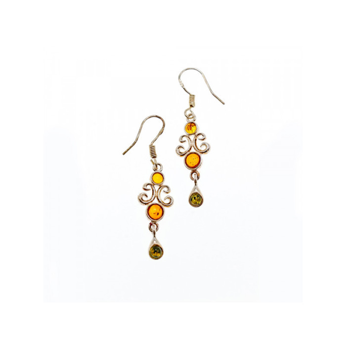 925 Sterling Silver Amber Earrings