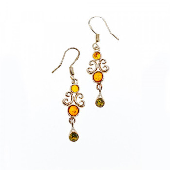925 Sterling Silver Amber Earrings
