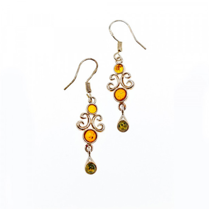 925 Sterling Silver Amber Earrings