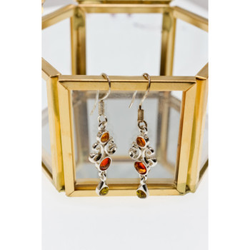 925 Sterling Silver Amber Earrings